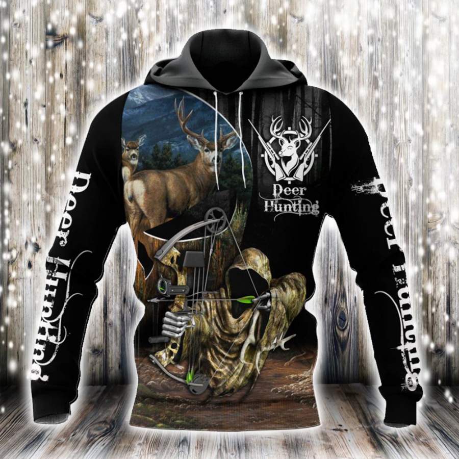 Deer Hunting All Over Printed Hoodie N100254