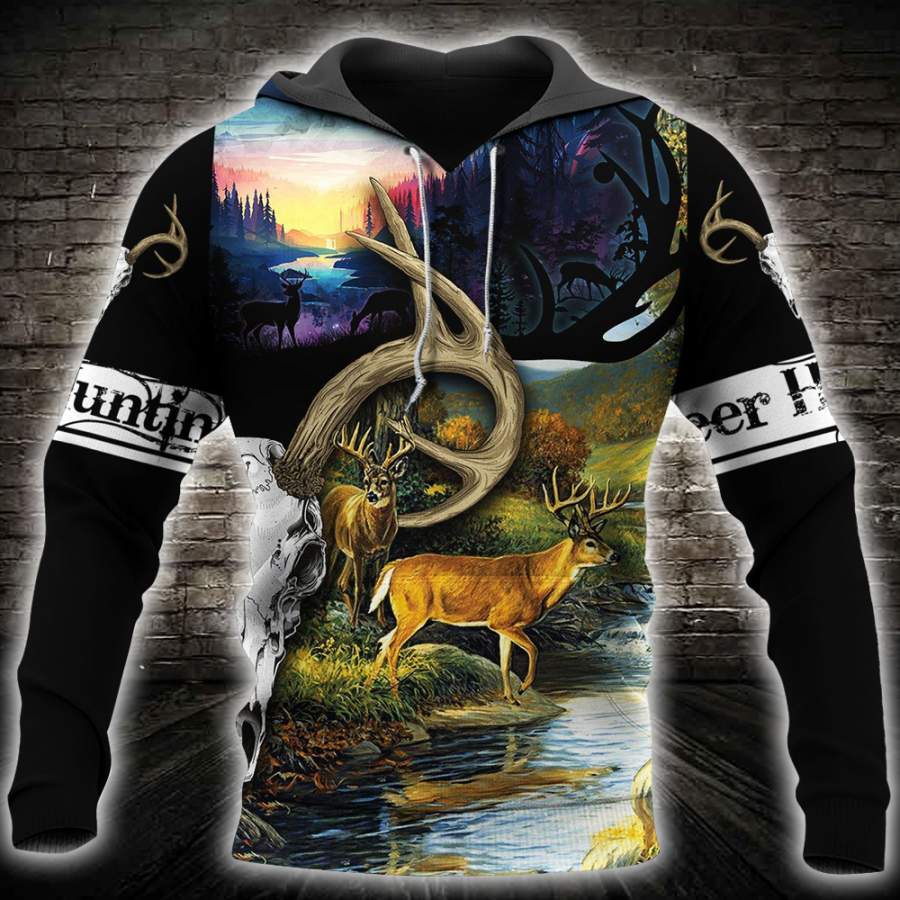 Deer Hunting All Over Printed Hoodie TT1002044