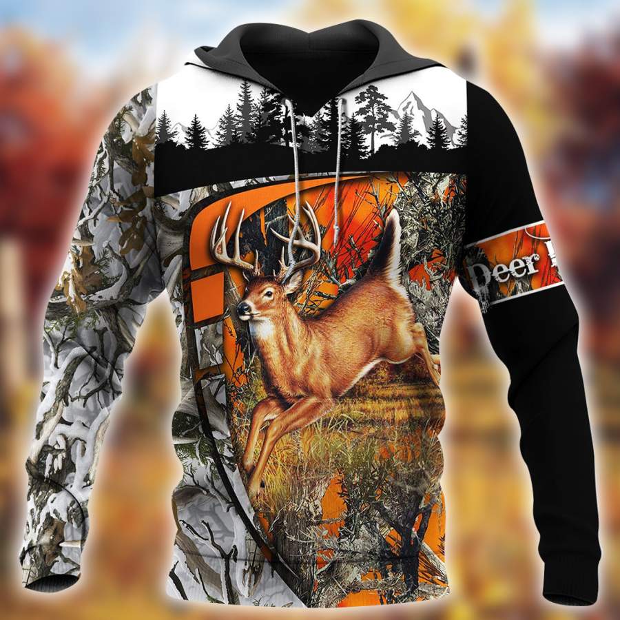 Deer Hunting All Over Printed Hoodie TT130216