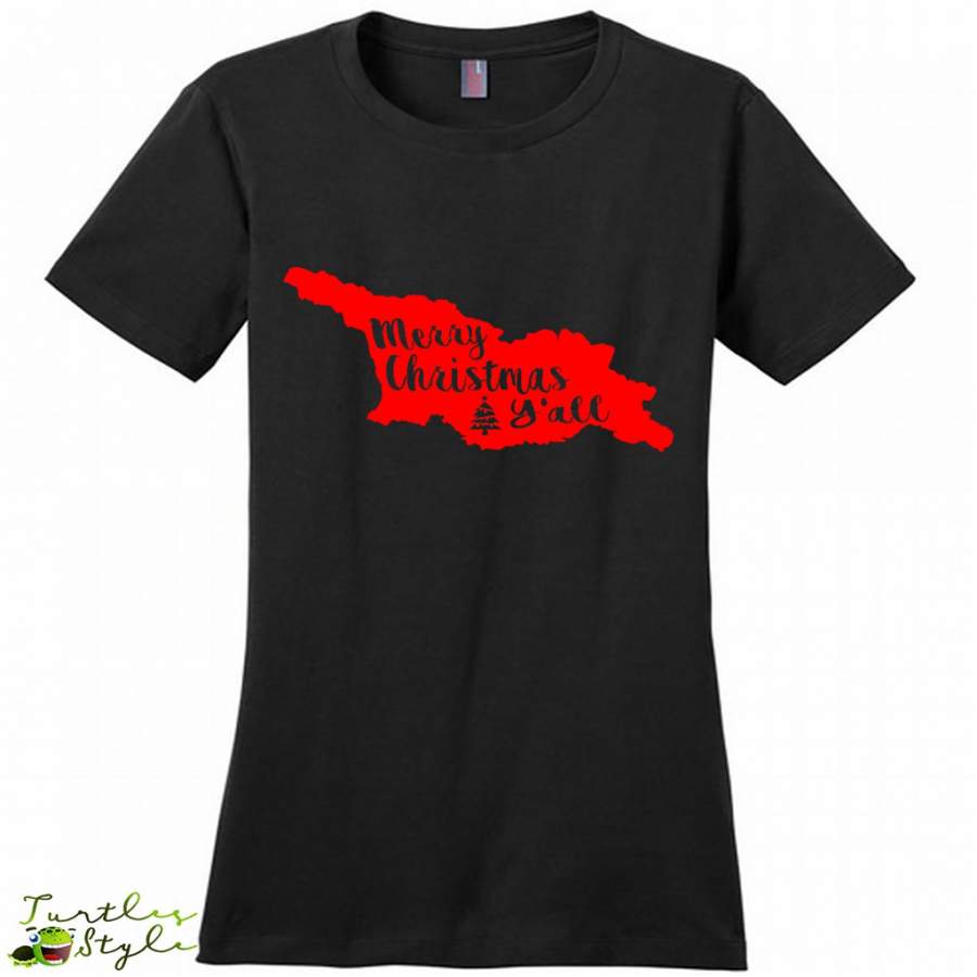 Merry Christmas Y’all Georgia Lover – District Made Women Shirt