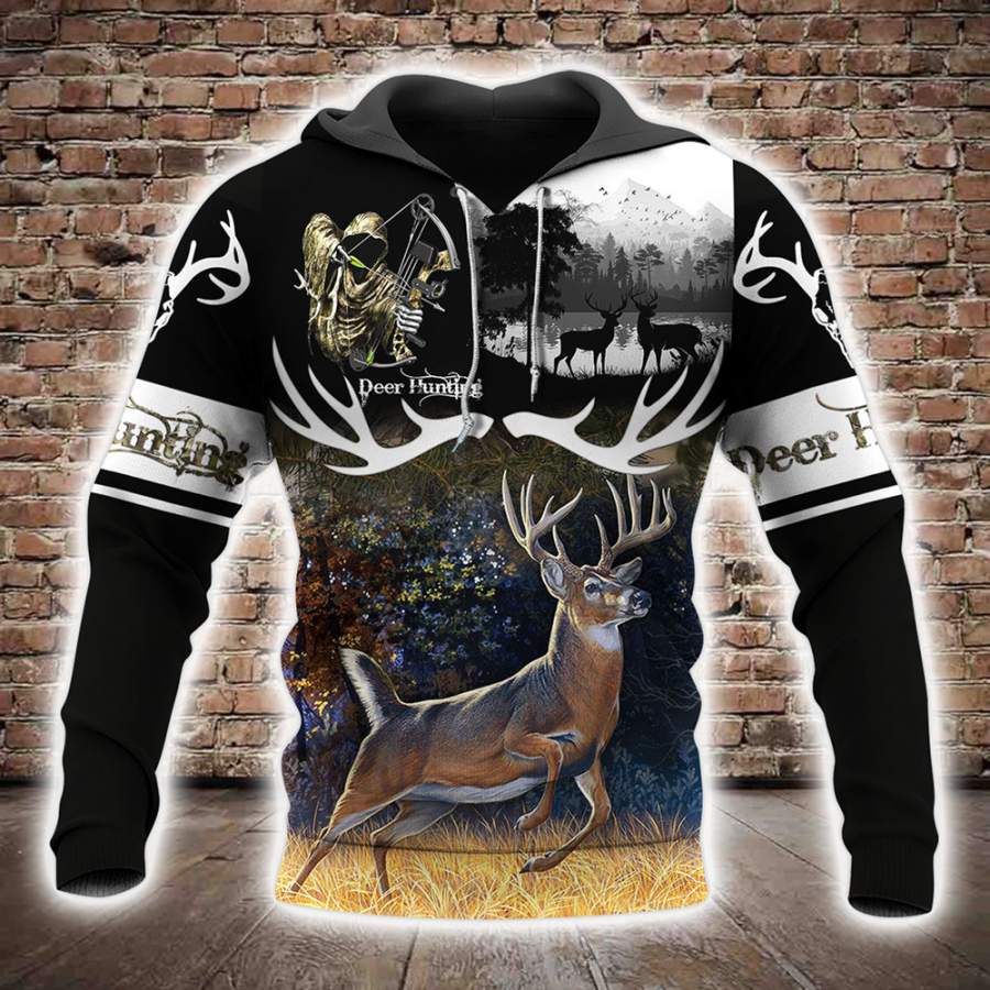 Deer Hunting All Over Printed Hoodie AI110144