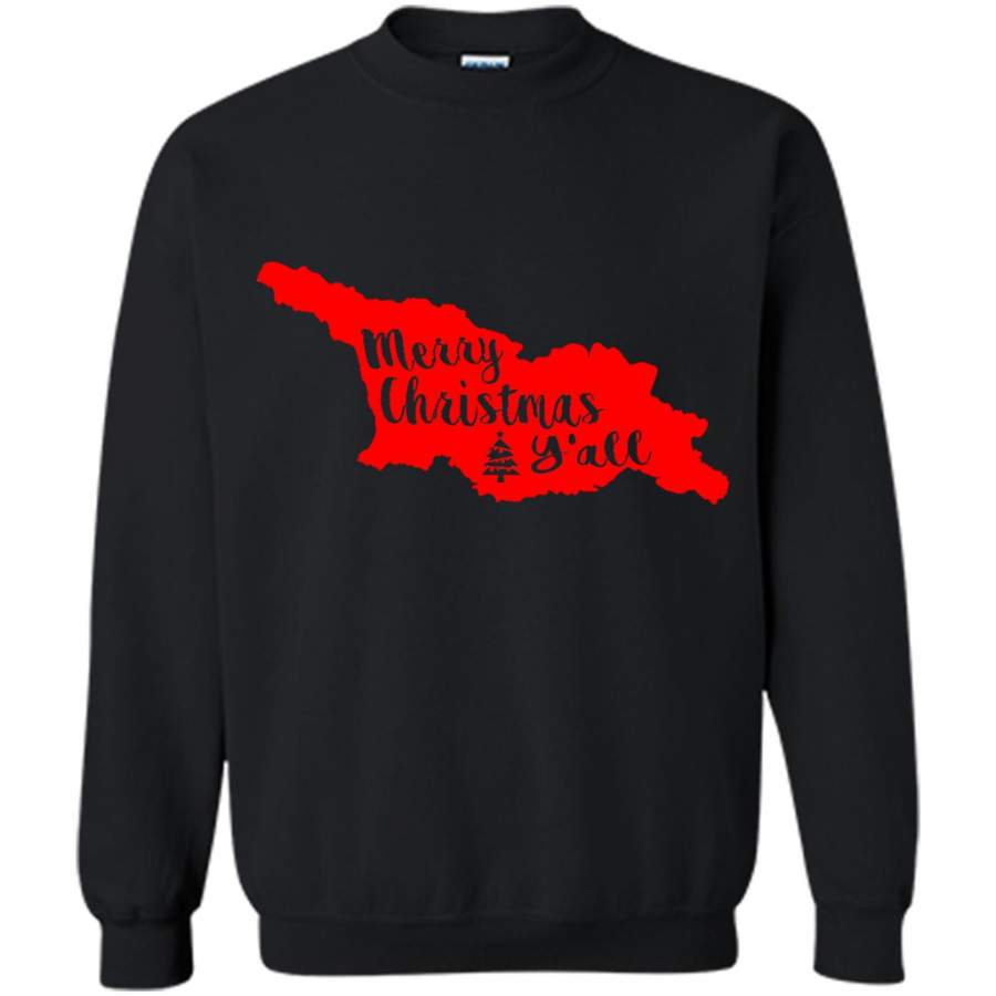 Merry Christmas Y’all Georgia Lover – Gildan Crewneck Sweatshirt