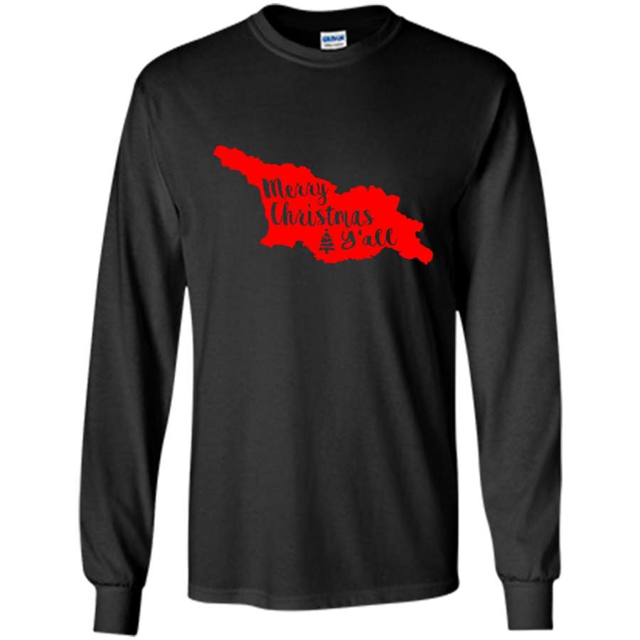 Merry Christmas Y’all Georgia Lover – Gildan Long Sleeve Shirt