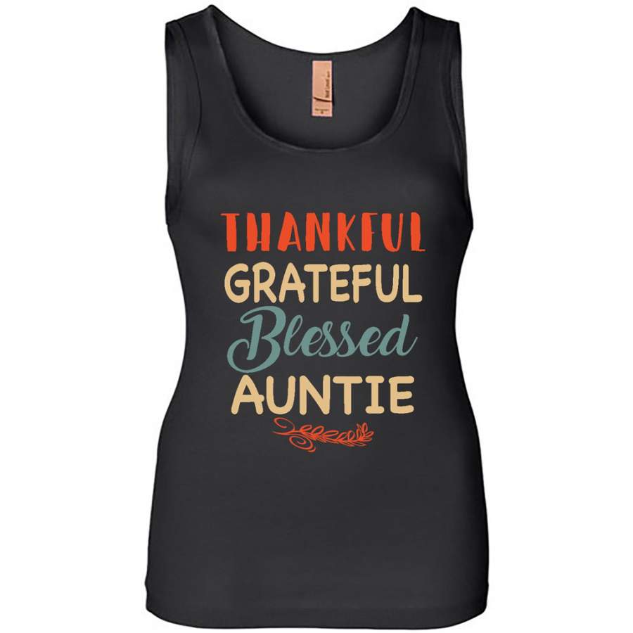 Thankful Grateful Blessed Auntie – Womens Jersey Tank