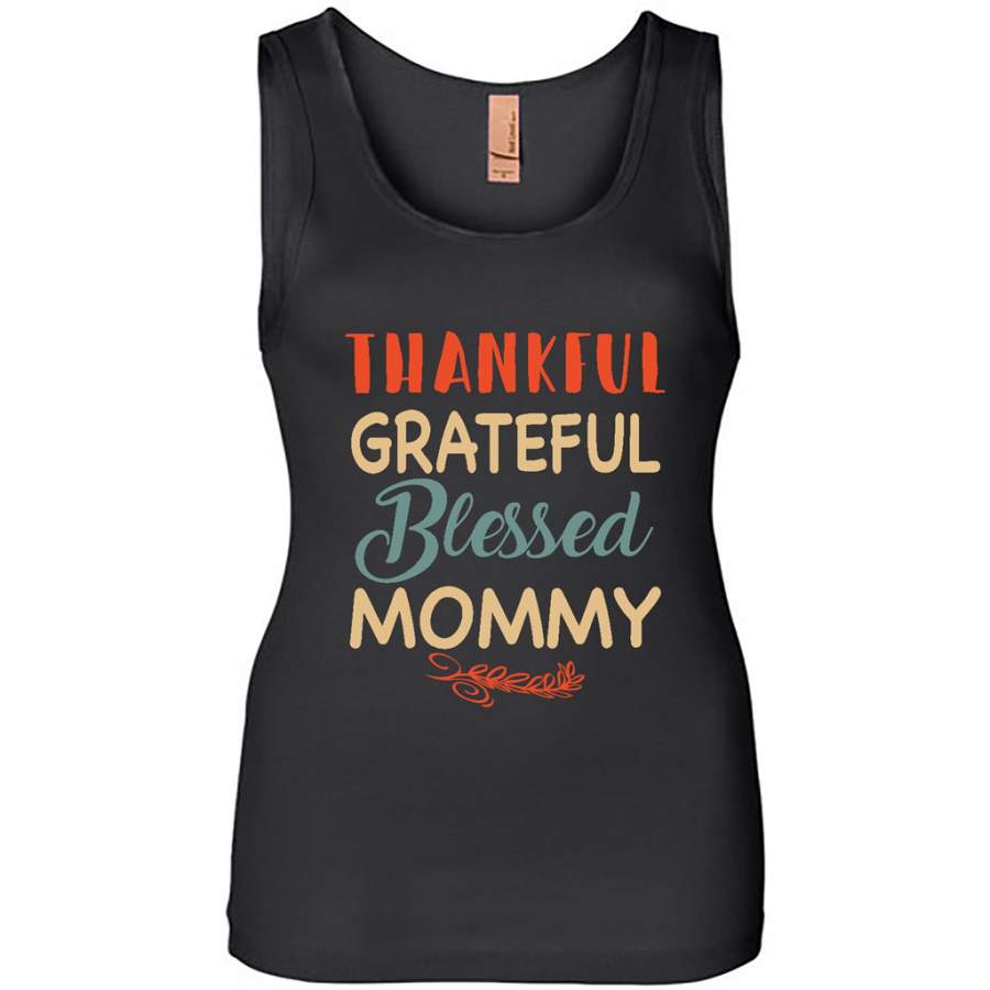 Thankful Grateful Blessed Mommy – Womens Jersey Tank