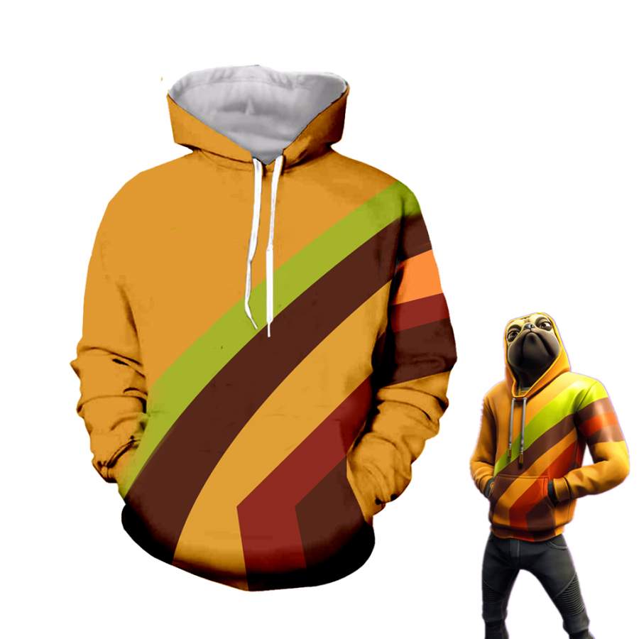 2019 Adult Doggo Hoodie Fortnite Hooded Pullover Yellow Long Sleeve Sweatshirt Cosplay Costume