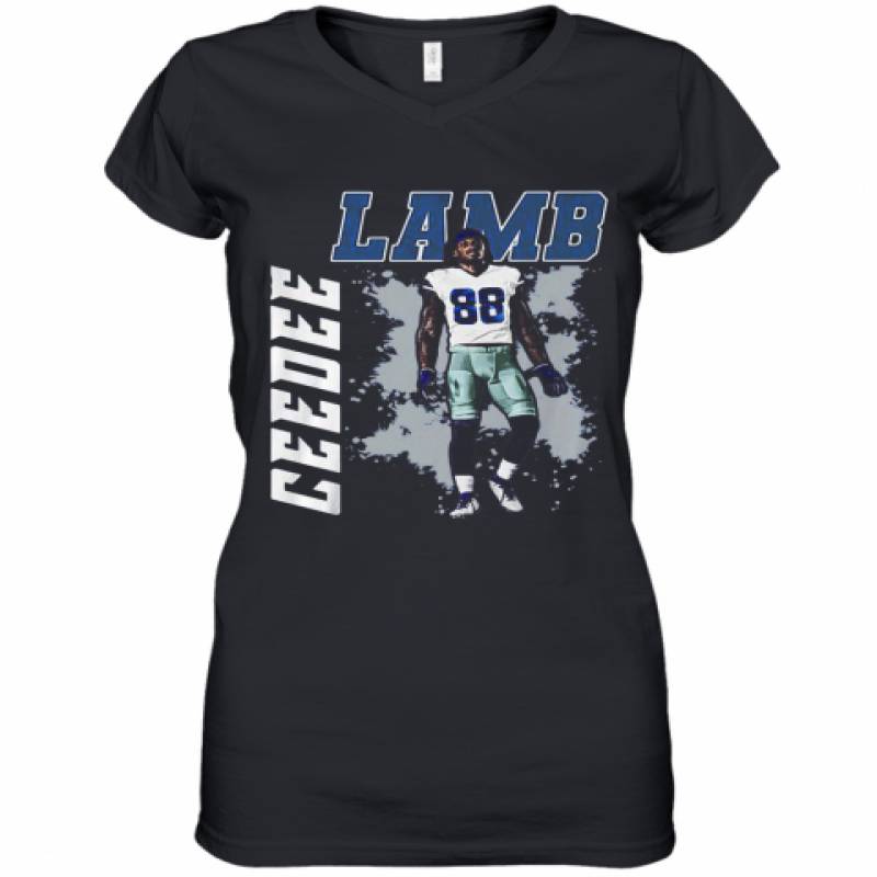 Ceedee Lamb Dallas Cowboys Football Art Women's V-Neck T-Shirt