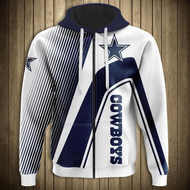 Dallas Cowboys Casual 3D Zipper Hoodie