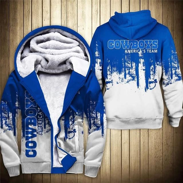 Dallas Cowboys 3D Thick Zipper Hoodie