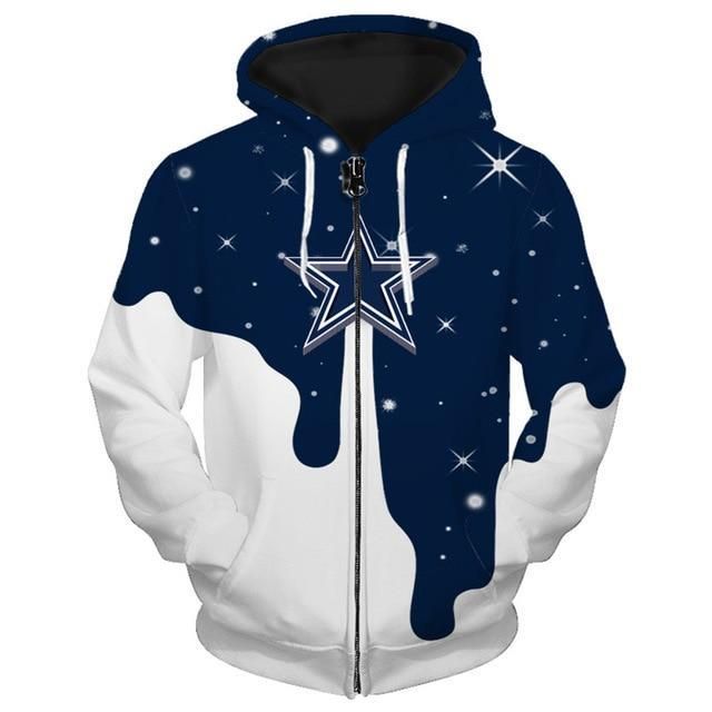 Dallas Cowboys 3D Zipper Hoodie