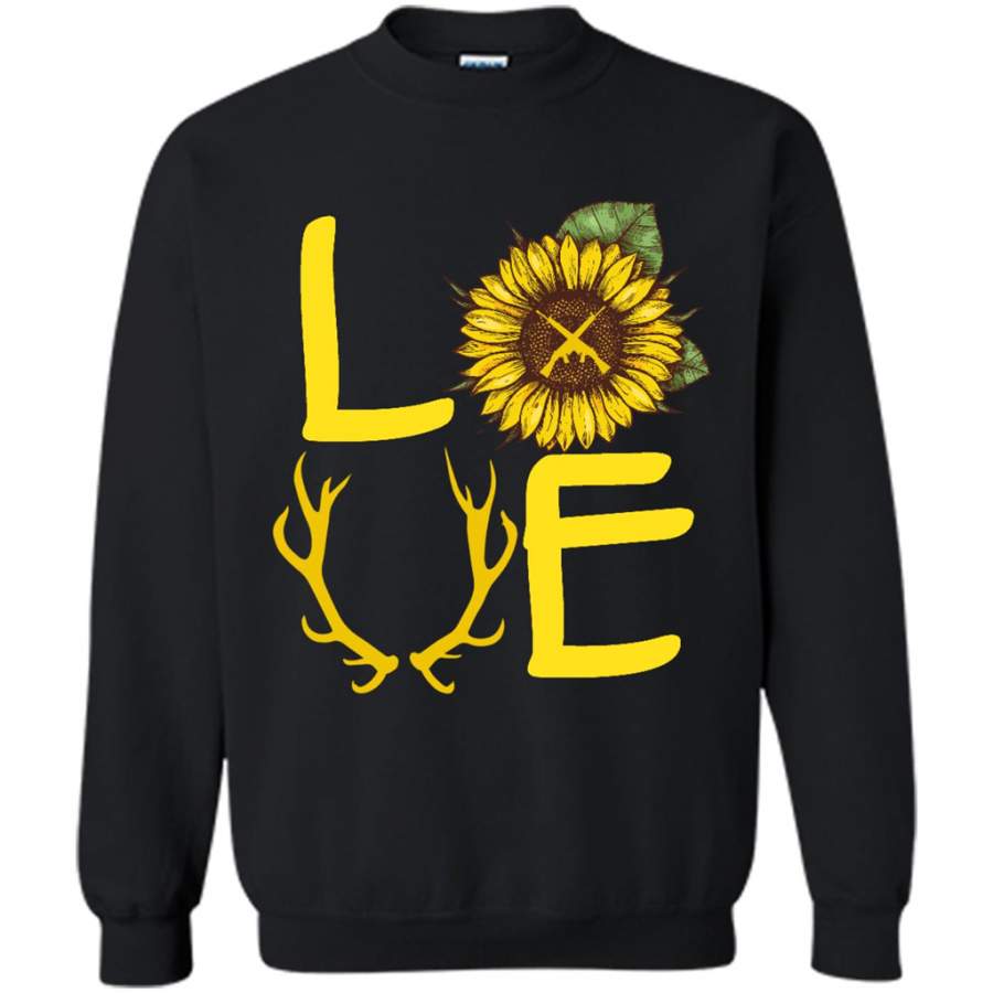 Hunting Love Sunflower Design – Gildan Crewneck Sweatshirt