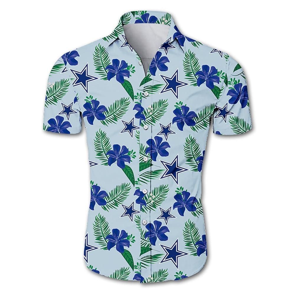 Dallas Cowboys Tropical Flower Hawaiian Shirt White Men Women Beach Wear Short Sleeve Hawaii Shirt