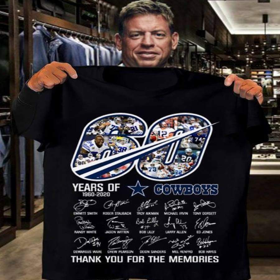 60 Years of Dallas Cowboys Player Signed T Shirt Best Tee 2020