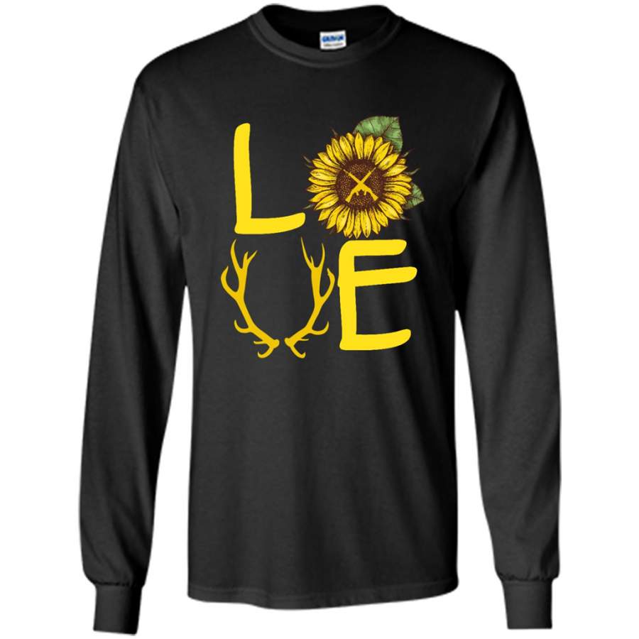 Hunting Love Sunflower Design – Gildan Long Sleeve Shirt