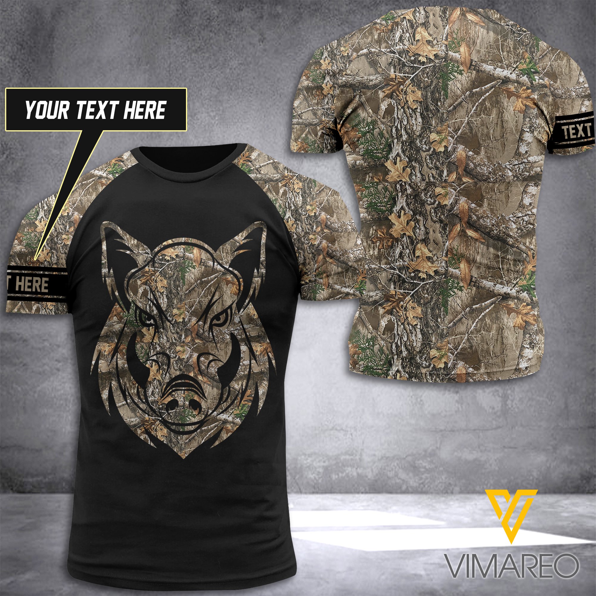 Boar Hunting Camo Customize T Shirt 3D Printed Full