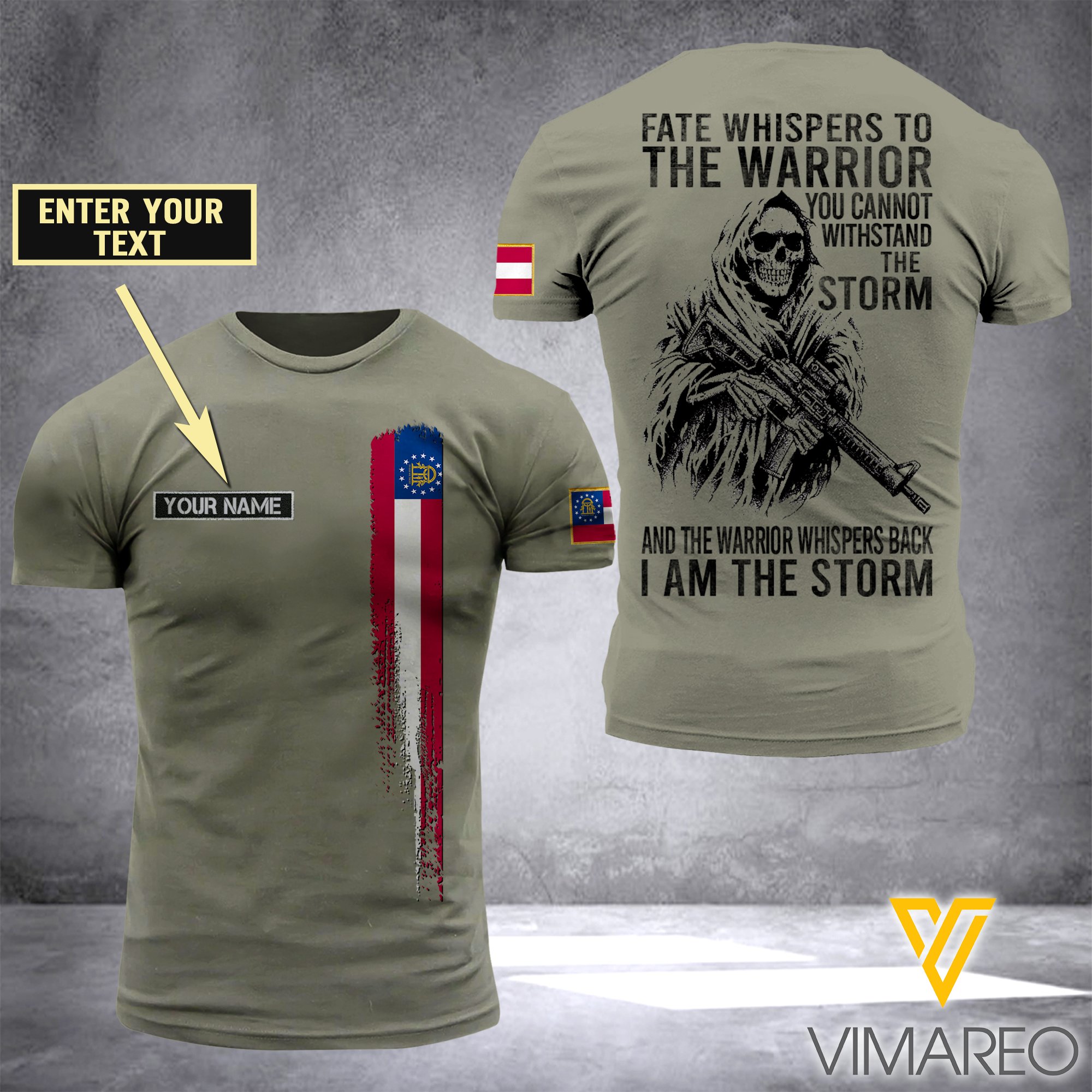 Customized Georgia Soldier 3D Printed Storm Shirt Eza134