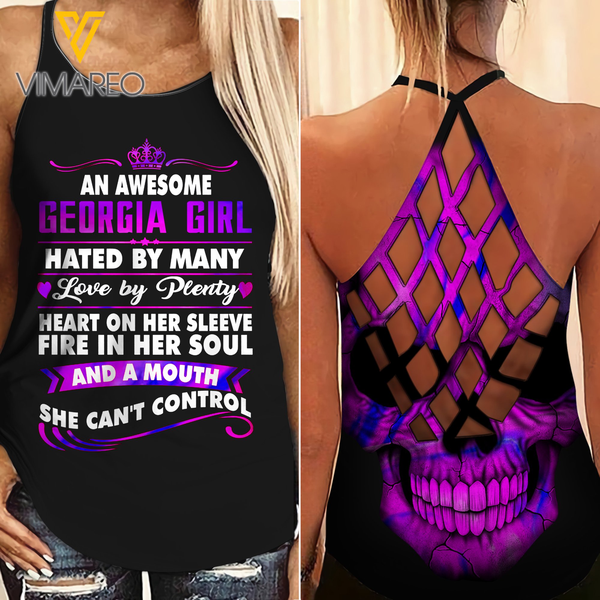 An Awesome Georgia Girl Criss-Cross Open Back Camisole Tank Top