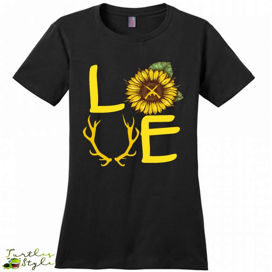 Hunting Love Sunflower Design – District Made Women Shirt