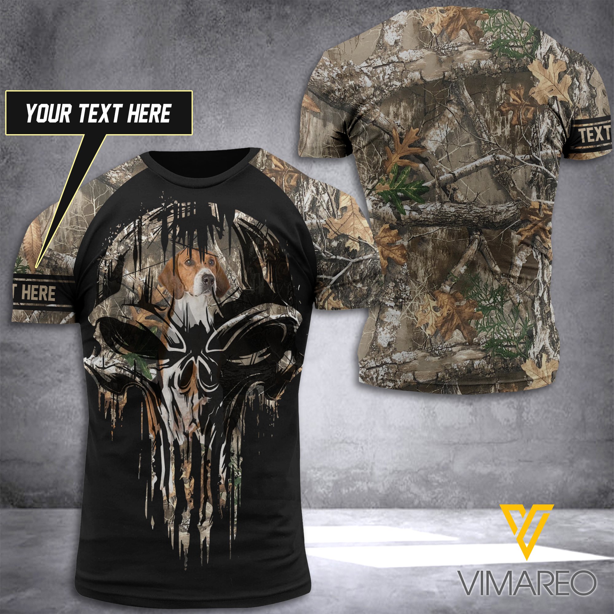 American Foxhound Hunting Camouflage Customized T Shirt/Hoodie 3D Printed