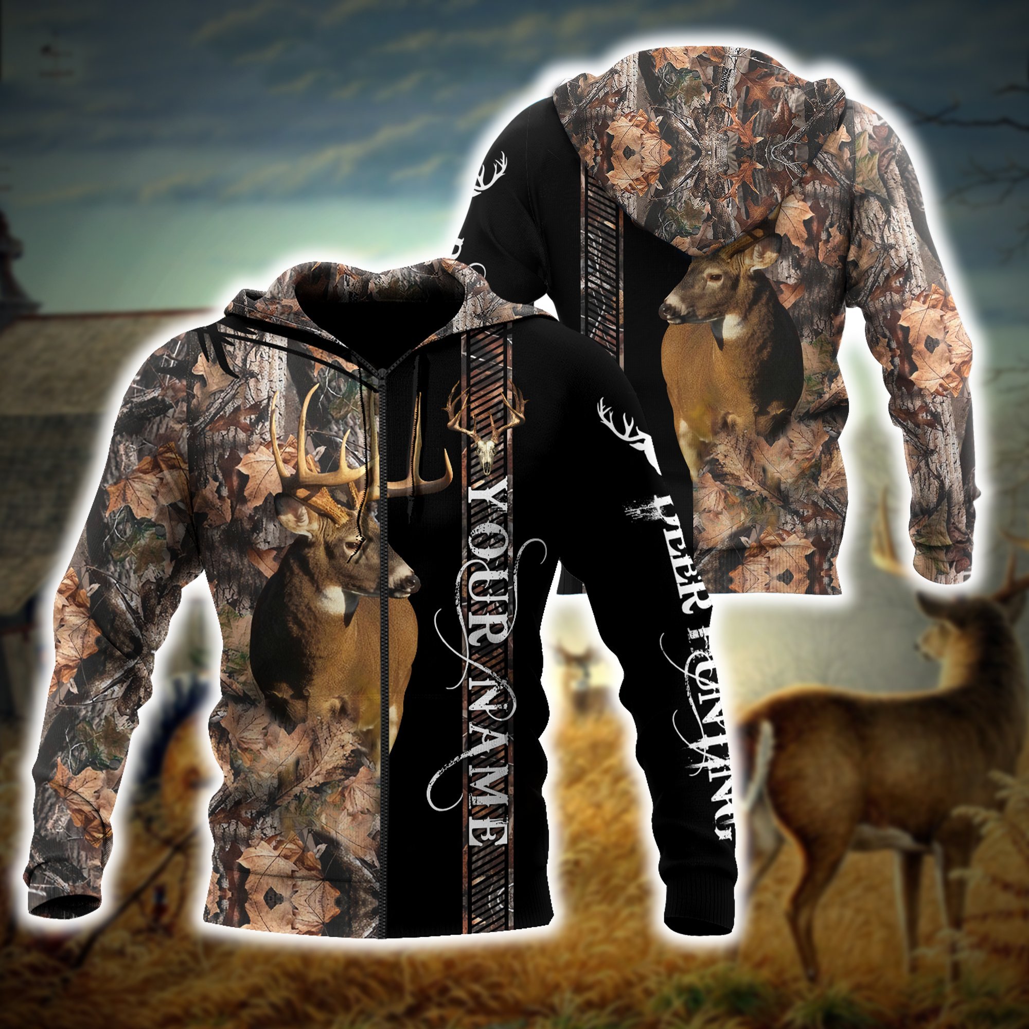 Deer Hunting Customize Name 3D Hoodie Shirt For Men And Women