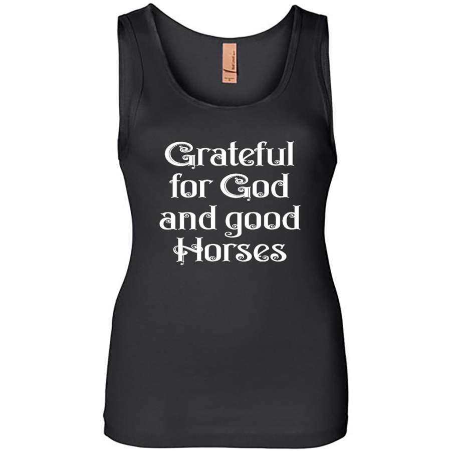 Grateful For God And Good Horses – Womens Jersey Tank