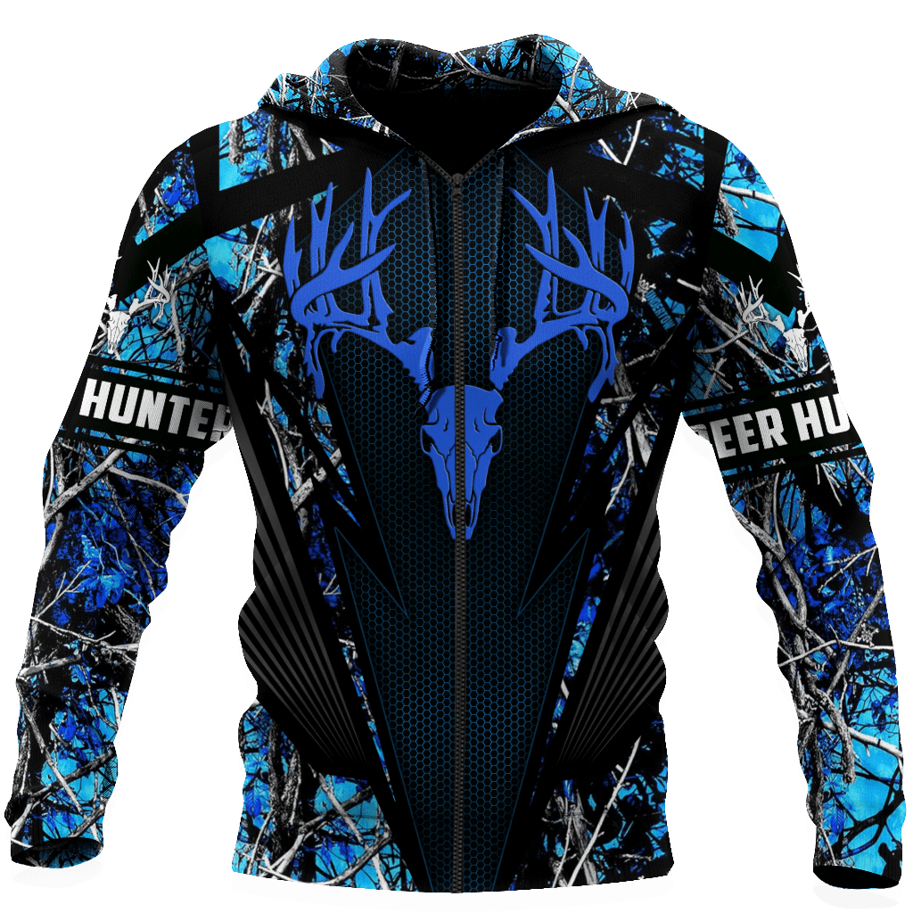 Blue Unique Deer Hunting 3D All Over Printed For Man And Women