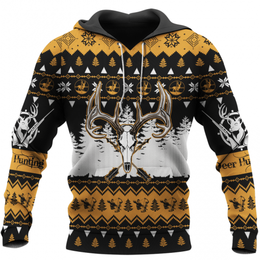 Deer Hunting Ugly Christmas 3D All Over Printed Unisex Shirts