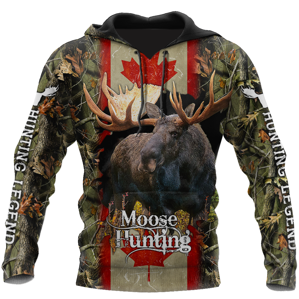 Canada Moose Hunting Legend 3D All Over Print Hoodie