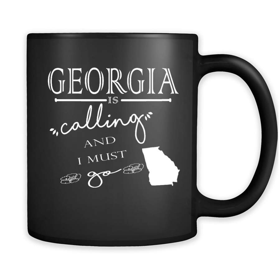 Georgia Is Calling And I Must Go – Full-Wrap Coffee Black Mug