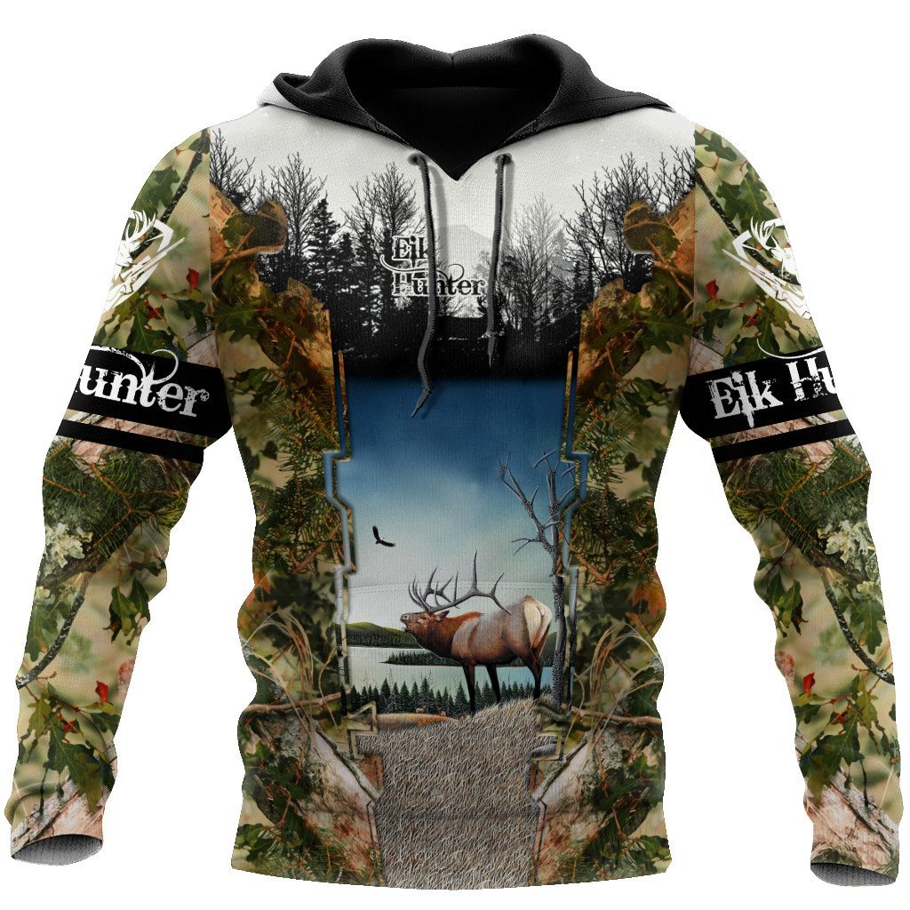 Deer Hunting IV Camo Over Printed Unisex Deluxe Hoodie ML