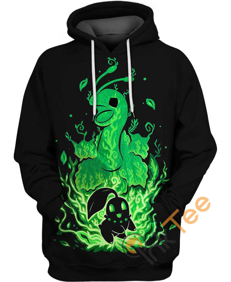 Chikorita And Meganium Pokemon Hoodie 3D