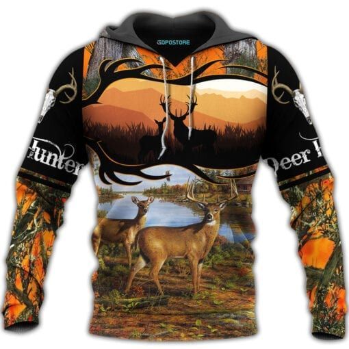 Deer Hunting Unisex 3D Hoodie All Over Print KMBQF