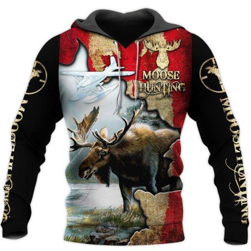 Cool Moose Hunting Unisex 3D Hoodie All Over Print KMCEC