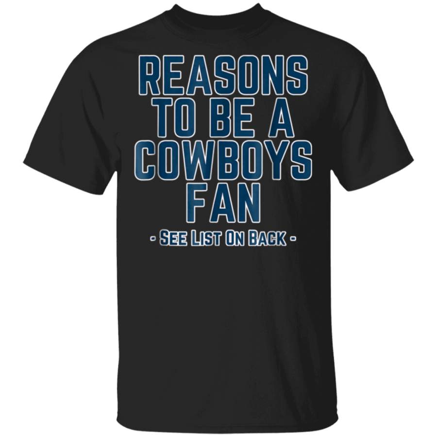 Cowboys Suck No Reasons To Be A Fan Funny Gag Gift TShirt Dallas Cowboys T Shirt