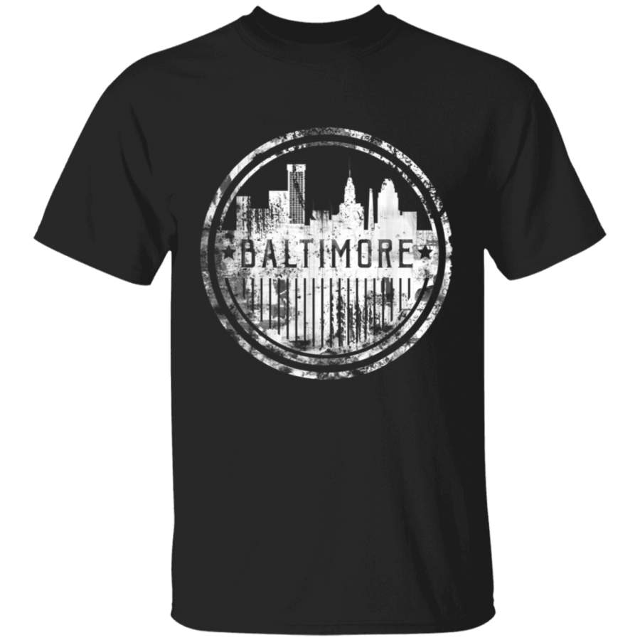 Baltimore Grunge Skyline Tshirt Dallas Cowboys T Shirt