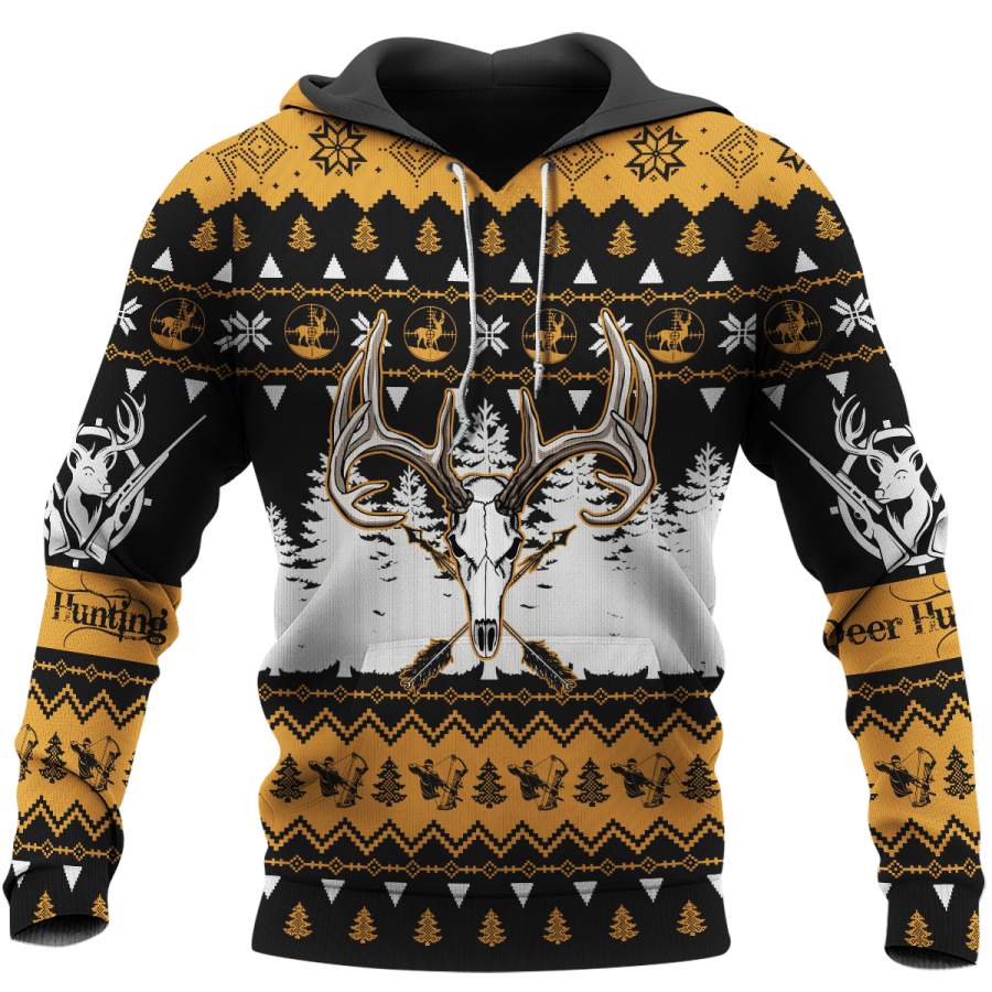 Deer Hunting Ugly Christmas Hoodie