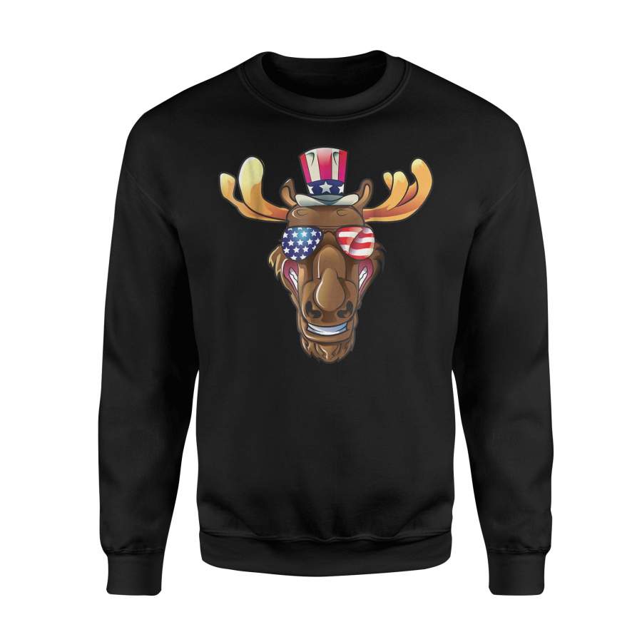 4th Of July Elk Hunting Funny American Flag Gift Sweatshirt