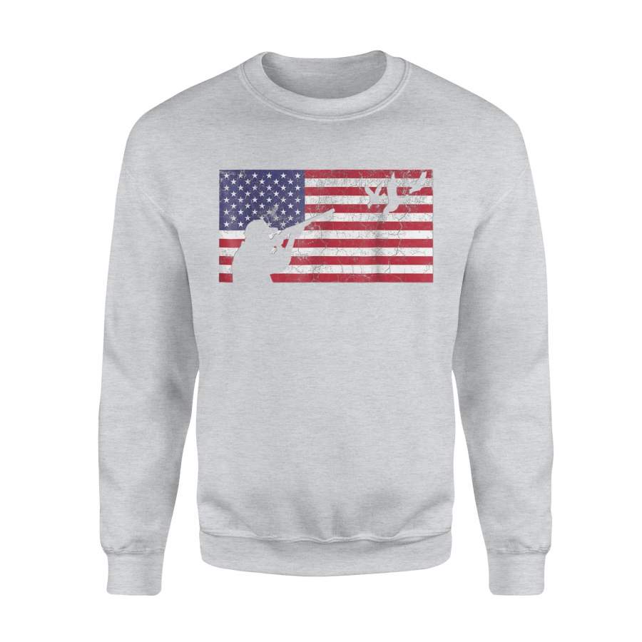 American Flag Hunting Hunter Geese Goose Dad Men Gift Sweatshirt