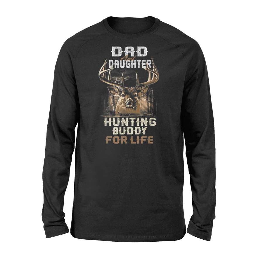 Dad And Daughter Hunting Buddy For Life Father Day Long Sleeve T-Shirt