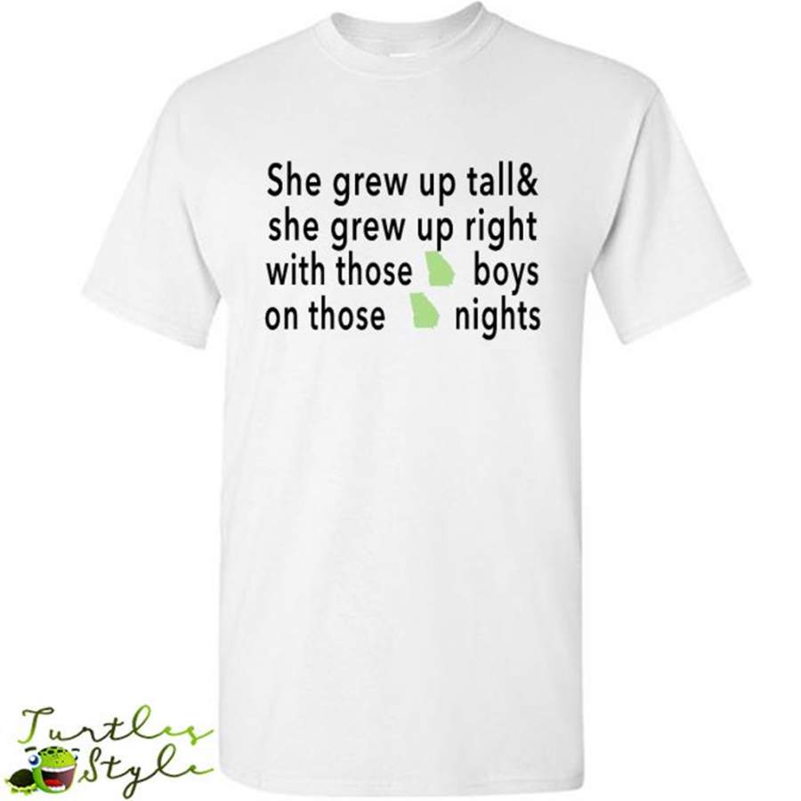 She Grew Up On Those Georgia Nights – Gildan Short Sleeve Shirt