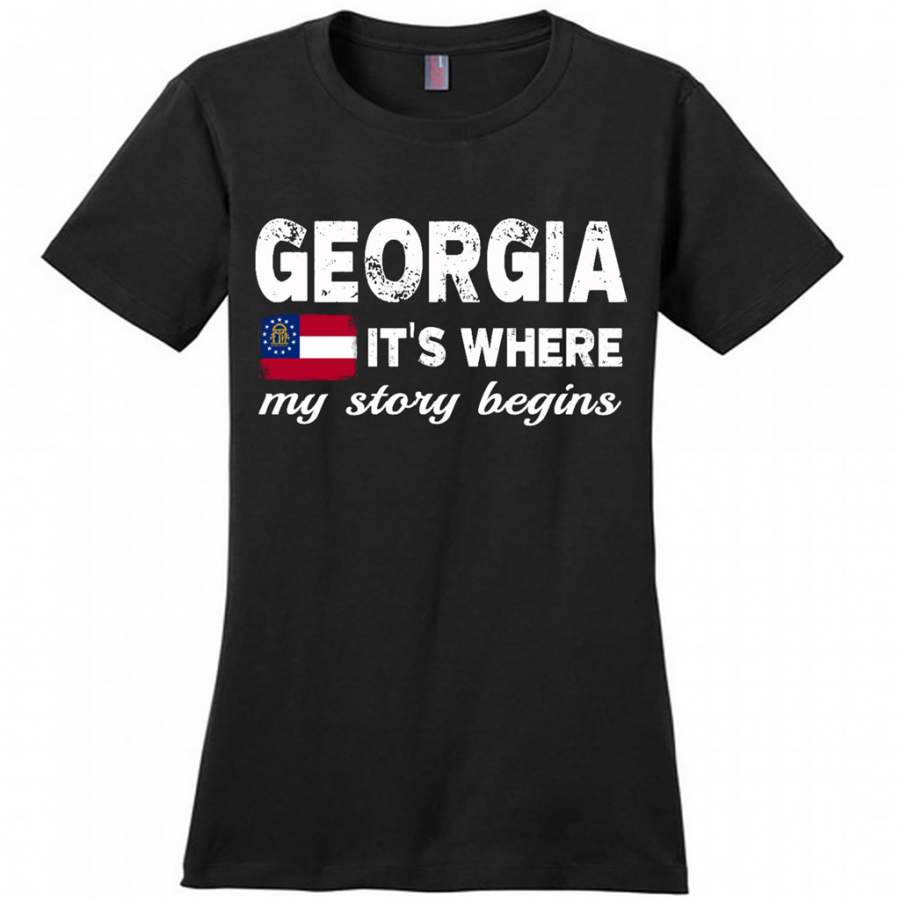 Georgia States – It’s Where My Love Story Begins – District Made Woman Shirt