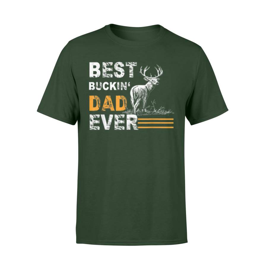 Best Buckin’ Dad Ever Deer Hunting Bucking Father Tee American Flag T-Shirt