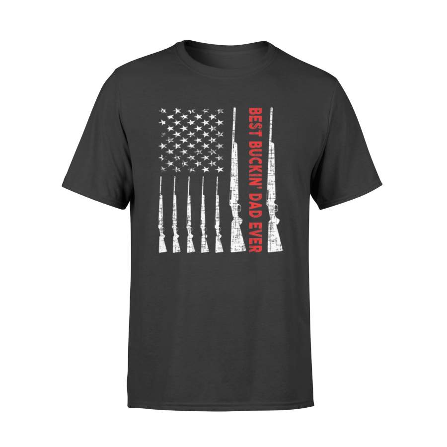 Best Buckin’ Dad Ever American Hunting Flag T-Shirt