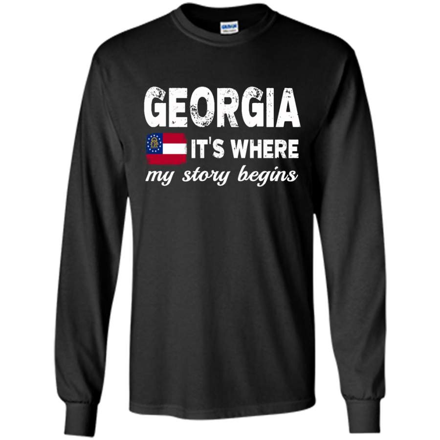 Georgia States – It’s Where My Love Story Begins – Gildan Long Sleeve Shirt