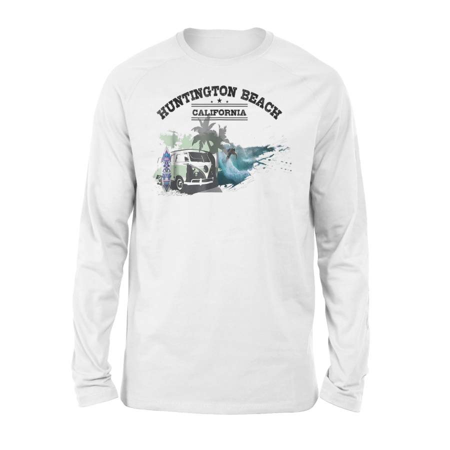 Camping And Windsurfing At Huntington Beach Long Sleeve T-Shirt