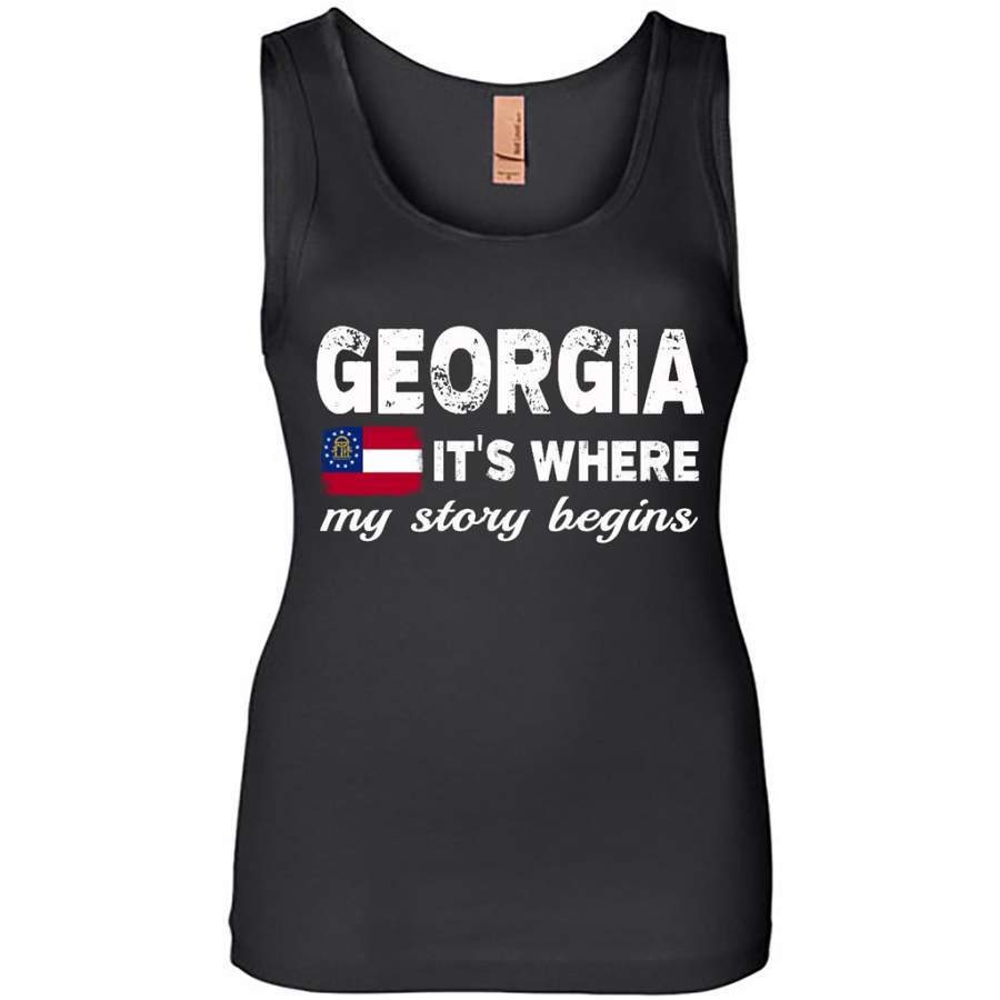 Georgia States – It’s Where My Love Story Begins – Womens Jersey Tank