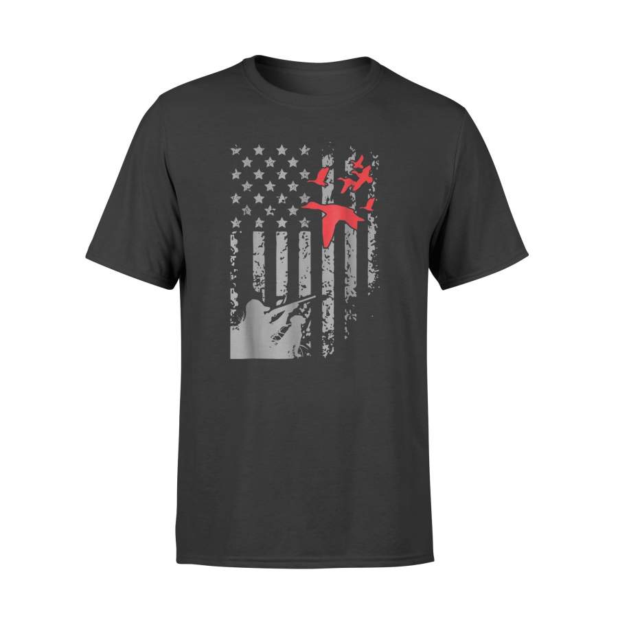 American Flag Patriotic Duck Hunting – Waterfowl Geese T-Shirt