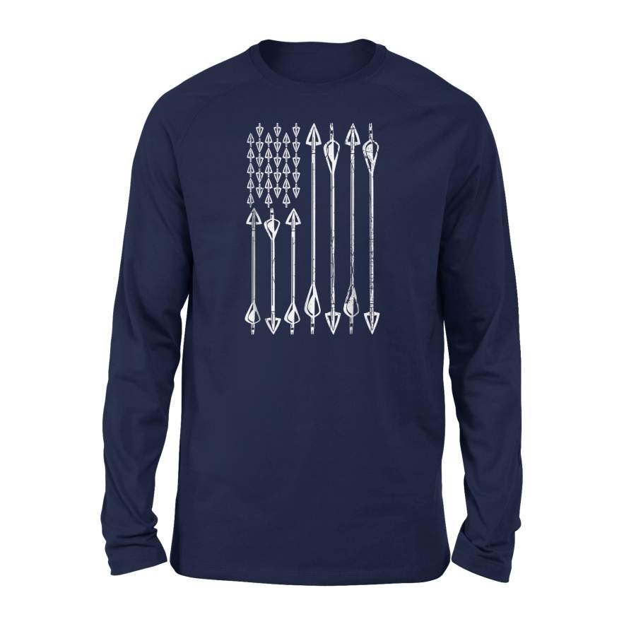 Archery Usa American Flag Arrows Hunting Bow Arrows Premium Long Sleeve T-Shirt