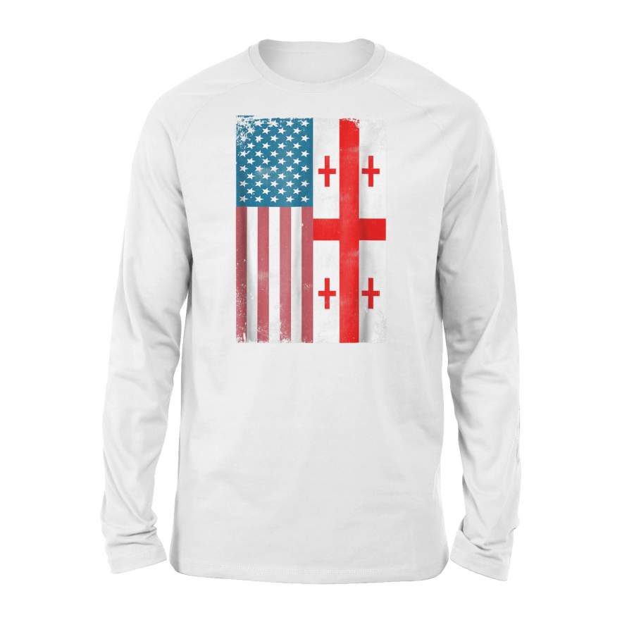 American Georgian Flag Georgia Republic Country Premium Long Sleeve T-Shirt