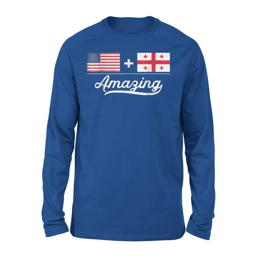 American + Georgian = Amazing Flag Premium Long Sleeve T-Shirt